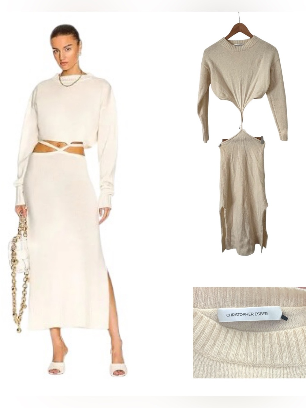 Christopher Esber Knit Tie Sweater Dress